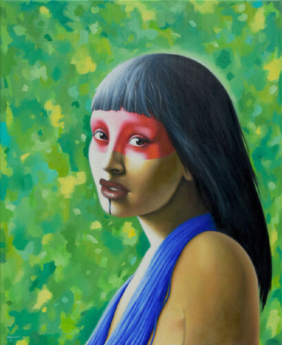 Girl without a Pearl Earring - a Paint Artowrk by Leandro Pitocco